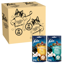 🐱🌴 FELIX Knabber Mix Original & Strandspaß 2x(8x60g) - Katzensnack Deal 🌟 Angebot bei HelloDeals