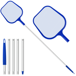 🌊🦠 Jsdoin Kescher Pool, 120 cm lang - Teichkescher mit Teleskopstange, Feinmaschig - Für Teich, Algen & Bestway Pool, Algenkescher Nylon-Netz 🏊‍♂️🌿 Angebot bei HelloDeals