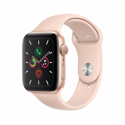🌟 Super Deal! Apple Watch Series 5 44mm (GPS) - Aluminiumgehäuse Gold Sandrosa Sportarmband 🌟 Angebot bei HelloDeals