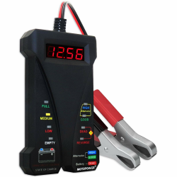 MOTOPOWER 12V Digitale Batterietester Voltmeter Ladesystem-Analysator mit LCD-Display und LED-Anzeige - Schwarz Angebot bei HelloDeals