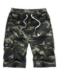 APTRO Herren Kurze Hosen Cargo Shorts 🌞 Outdoor Sommer Shorts 🌿 Freizeit Baumwolle Multitaschen Arbeitsshorts Angebot bei HelloDeals
