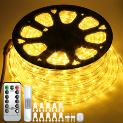 30M LED Lichterschlauch Außen WarmWeiß mit 6 Modi Helligkeit Dimmbar Timer Angebot bei HelloDeals