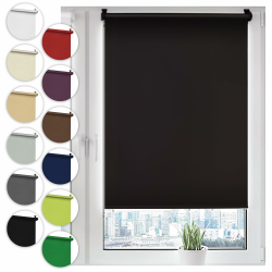 Verdunkelungsrollo Klemmfix ohne Bohren 90cm x 130cm Schwarz 🌙🪟 Rollo für Fenster & Tür Angebot bei HelloDeals