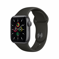 🌟 Apple Watch SE 2020 (GPS, 40MM) Aluminiumgehäuse Space Grau mit Schwarz Sportarmband 🌟 Angebot bei HelloDeals
