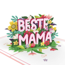 🌺 Papercrush® Pop-Up Karte Muttertag „Beste Mama” 🌼 - 3D Muttertagskarte mit Spruch & Blumen Angebot bei HelloDeals