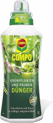 🌿🌴 COMPO Grünpflanzendünger und Palmendünger – Spezial-Flüssigdünger für alle Zimmer-, Balkon- und Terrassenpflanzen – 1 Liter Angebot bei HelloDeals