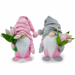 🎁 Muttertagsgeschenk - Geschenke für Mama, Mutter & Frauen - 2 Stück - Wichtel Frühlingsdeko Tulpen Geschenke Plüschpuppen Gnome Wichtel Deko Angebot bei HelloDeals