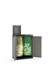 🌿🗑️ Keter 9736000 Split Basic Recyclingschrank, grau/schwarz, 68 x 39 x 85 cm 🌿🗑️ Angebot bei HelloDeals