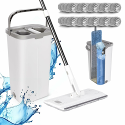 🧹 Wischmopp Set mit Eimer & 10 Mikrofaser Pads 🌟 Angebot bei HelloDeals