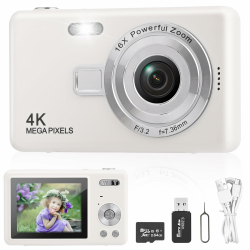 📷 Digitalkamera Fotokamera mit 64GB Karte, 1080P FHD 40MP Kinder Kamera 2.4" LCD Angebot bei HelloDeals