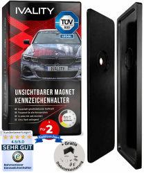 IVALITY® Magnet Kennzeichenhalter Rahmenlos für 2 Kennzeichen | Magnetische Nummernschildhalterung Auto Angebot bei HelloDeals