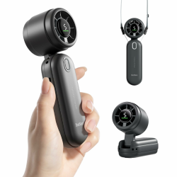 🌀iTURBO Handventilator - 9m/s Hohe Geschwindigkeit - LED-Display - Wiederaufladbarer Akku🌀 Angebot bei HelloDeals