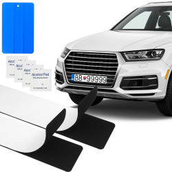 🚗🔖 2 Paar Klett Kennzeichenhalter - Rahmenlos & Selbstklebend Angebot bei HelloDeals