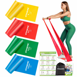 Fitnessbänder Set 4er, 1.8M/2M Fitnessband mit Widerstandsstufen 🏋️‍♂️ Angebot bei HelloDeals