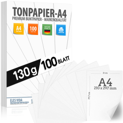 Angebot: 100 BLATT weißes Tonzeichenpapier 130g/m² 🎨📷🎉 Angebot bei HelloDeals