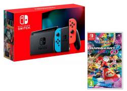 🎮 Super Deal: Nintendo Switch Konsole 32Gb Neon-Rot/Neon-Blau + Mario Kart 8 Deluxe! 🏎️ Angebot bei HelloDeals