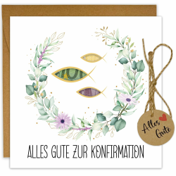 🌸 Exquisites Design: Geldgeschenk zur Konfirmation mit floralem und christlichem Fischmotiv Angebot bei HelloDeals