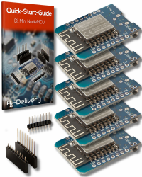 🚀 Mega Deal: AZDelivery 5X D1 Mini NodeMcu mit ESP8266-12F WLAN Module CH340G Lua kompatibel mit Arduino inklusive E-Book! Angebot bei HelloDeals