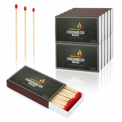 🔥 Streichhölzer Lang 10er Pack á 50 Stück - Sicherheitszündhölzer mit Schachtel 10cm Kaminhölzer 🔥 Angebot bei HelloDeals