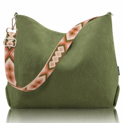 Stylische Damen Cord-Tasche mit Verstellbarem Schulterriemen Angebot bei HelloDeals