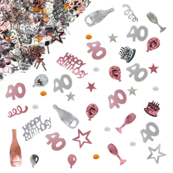 Konfetti 40 Geburtstag Deko - Roségold - Partydekoration Geburtstag 40 Angebot bei HelloDeals