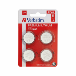 Verbatim Premium Lithium Knopfzellen CR2430 4-er Pack 3V 290mAh 🔋💡 Angebot bei HelloDeals