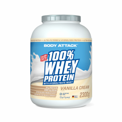 Angebot: Body Attack 100% Whey Protein - Vanille, 2,3 kg 🏋️‍♂️🥤 Angebot bei HelloDeals