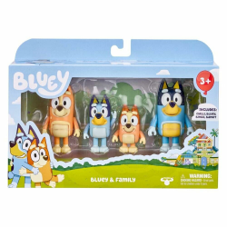 🔵🦴👨‍👩‍👧‍👧 BlueY 4er-Figuren-Set Familie 🎲🐶 Angebot bei HelloDeals