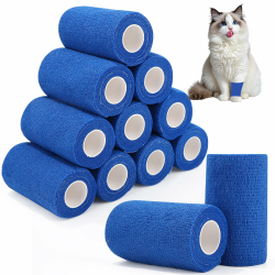 Selbstklebender Verband 10cm x 4,5m, 12 Rollen Elastische Binde Bandage Fixierbinde Haftbandage Selbstklebend für Handgelenk, Füße (Blau) 🩹 Angebot bei HelloDeals
