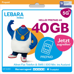 LEBARA Prepaid SIM-Karte mit Hello! 40 Prepaid Tarif ohne Vertrag 📱🌐 Angebot bei HelloDeals