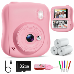 Hangrui Kinderkamera Sofortbildkamera: 14MP + 32G Karte & Druckpapier 📸🎨 Angebot bei HelloDeals