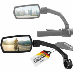 🚲 WITTKOP Fahrradspiegel | Großes HD Sichtfeld | 360° Dreh- & Einklappbar Angebot bei HelloDeals