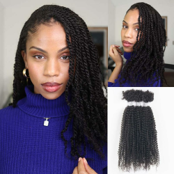 FASHION IDOL Kinky Curly V Bulk Echthaar für Twist Braids Dreadlock Extensions Loc Repair Angebot bei HelloDeals