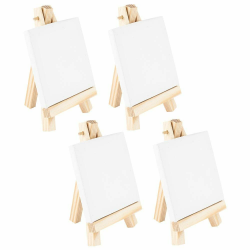 🎨🖼️ Ideen mit Herz Mini-Staffeleien mit Leinwand | Mini-Leinwände auf Keilrahmen, weiß | Holz-Staffeleien | Tischdeko Angebot bei HelloDeals