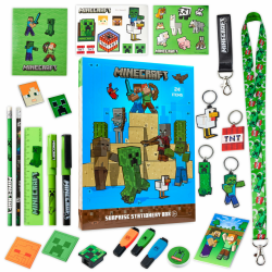 🎁 Minecraft Adventskalender 2024 Kinder - 24 Überraschungen, Schreibwaren, Spielzeug für Kinder (Blau/Grün) Angebot bei HelloDeals