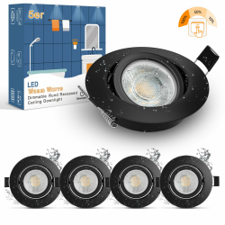 🌟 WOW-Angebot! 5er LED Einbaustrahler 230V Schwarz 3 Stufen Dimmbar 7W IP44 Bad Einbauleuchten 🌟 Angebot bei HelloDeals