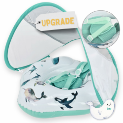 👶 Baby Schwimmring 2025 – Premium Schwimmhilfe mit UPF50+ Sonnendach & einzigartigen handgemalten Motiven 🌞 Angebot bei HelloDeals