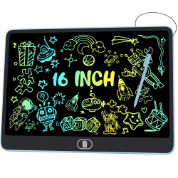 🎨 Bunte LCD Schreibtafel, 16 Zoll Große Zeichentafel Elektronischer Drawing Pad - Blau Angebot bei HelloDeals
