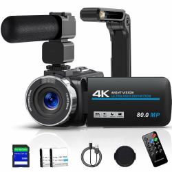 Videokamera 4K 80MP HD Camcorder für YouTube 🎥🌟 Angebot bei HelloDeals