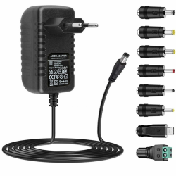 AC Adapter 12V 2A Netzteil AC220V zu DC12V 500mA 1000mA 1500mA 2000mA Leistungstreiber 5,5mm mit 8 DC Steckeradaptern Angebot bei HelloDeals