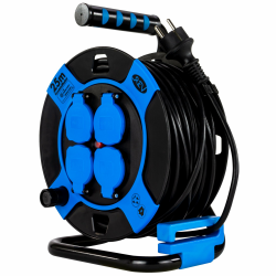 🔌 REV Kabeltrommel, IP44, Outdoor, 4 Schutzkontaktsteckdosen, 25m, schwarz - Angebot Angebot bei HelloDeals