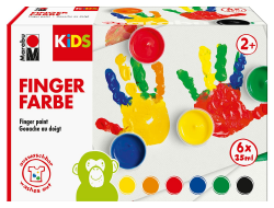 🌈 Marabu 0303000050800 - KiDS Fingerfarben-Set mit 6 leuchtenden Farben 🎨 Angebot bei HelloDeals