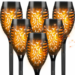 🌞🔥🌿 CNMTCCO Solarlampen: 6 Stück Gartenleuchten mit Flammeneffekt Angebot bei HelloDeals