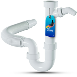 LOBENSWERK Siphon für Küchenspüle mit flexiblem Ablaufschlauch 🌊🔧 100% Wasserdicht 🚿 - Röhrensiphon mit einem Geräteanschluss + Anschlussdichtungen Angebot bei HelloDeals