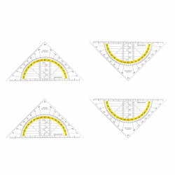 📐📏 4 Stück Geodreieck aus Kunststoff, 16 cm, bruchsicher und transparent (A) - Sonderangebot! Angebot bei HelloDeals