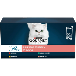 🐱 Gourmet Perle Erlesene Streifen Katzenfutter nass, Sorten-Mix, 60er Pack (60 x 85g) 🐾 Angebot bei HelloDeals