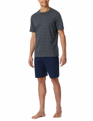 🌙 Schiesser Herren Schlafanzug kurz Rundhals - Nightwear Set 50 Anthrazit_182198 🌟 Angebot bei HelloDeals