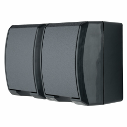 🔌🌧️ REV AquaForm Doppelsteckdose-Feuchtraumsteckdose IP44 Aufputz anthrazit Angebot bei HelloDeals