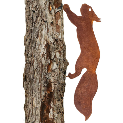 🌳 ALEMIN Rostiges Eichhörnchen zum Schraube in Holz - Gartenstecker Rostige Gartendeko 🐿️ Angebot bei HelloDeals