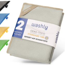 🌟 Premium Mikrofaser Trockentuch Set (2 Stück 40x60 cm) - Beige Angebot bei HelloDeals